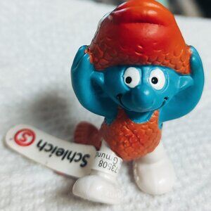 Vintage 2009 Schleich Peyo Smurf Pisces Zodiac Figurine PVC Fish Figure